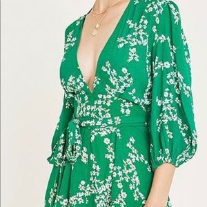 Faithful the Brand Margot Green Floral Dress